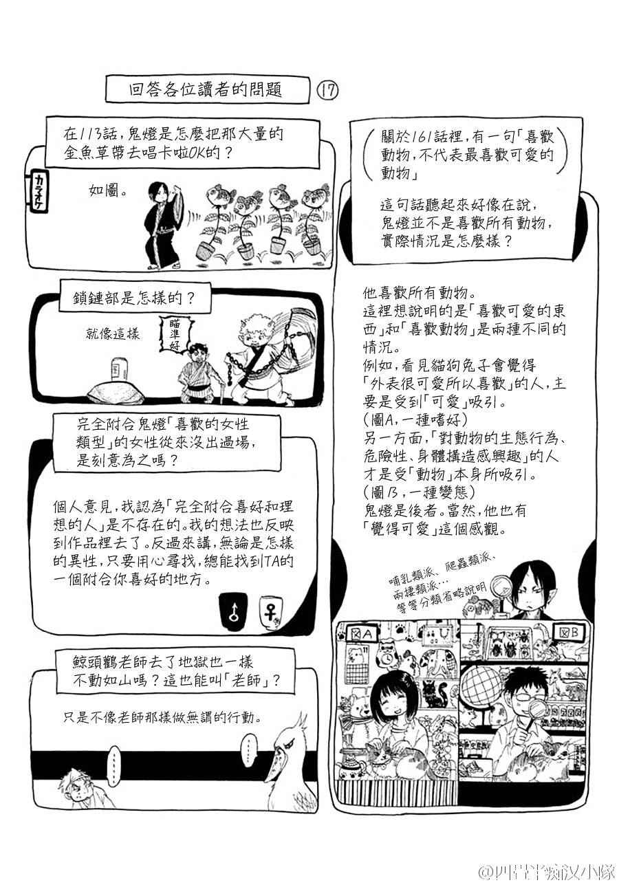 《鬼灯的冷彻》漫画 20卷附录