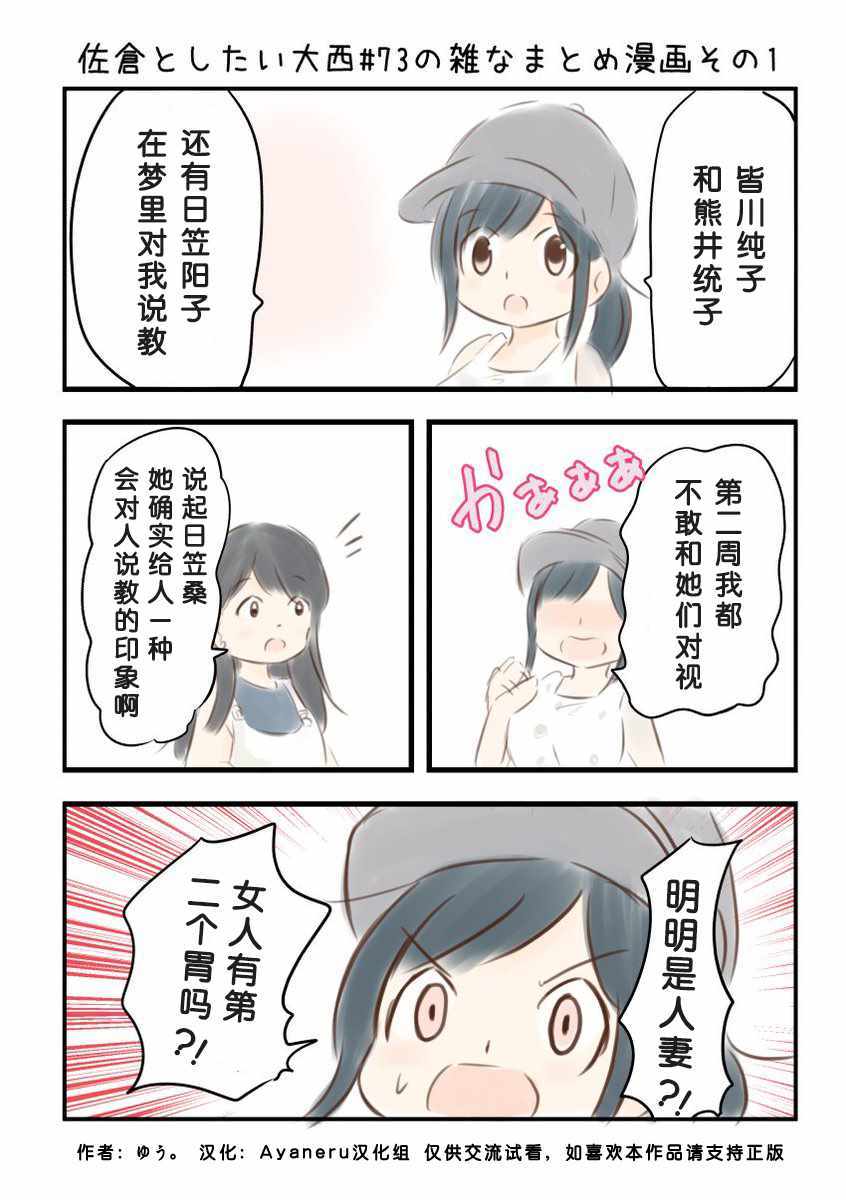 《想和佐仓做的大西同人漫画》漫画 大西同人漫画 073话