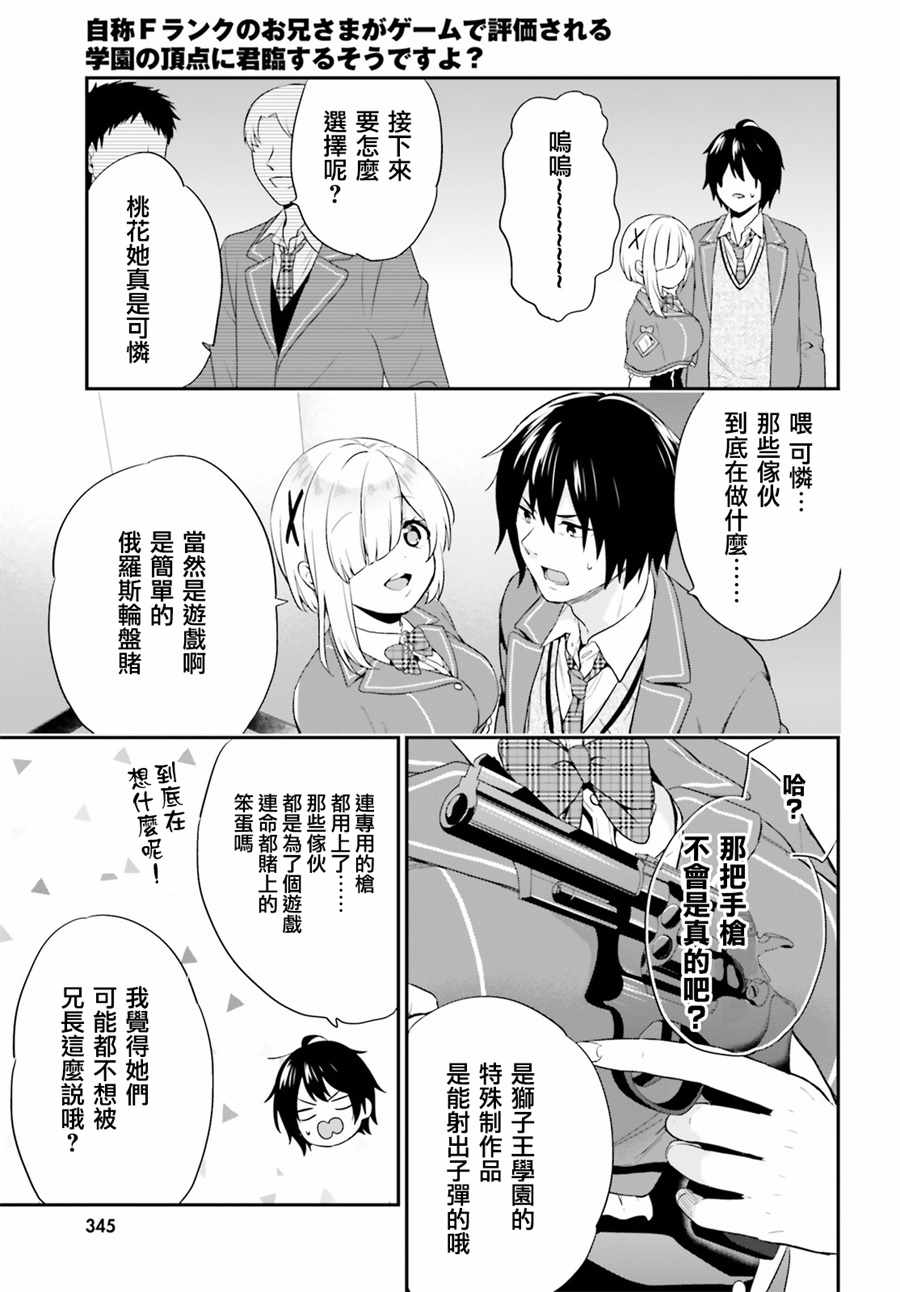 《自称F级的哥哥似乎会君临于通过游戏来评价的学院顶点？》漫画 自称F级的哥哥 001话