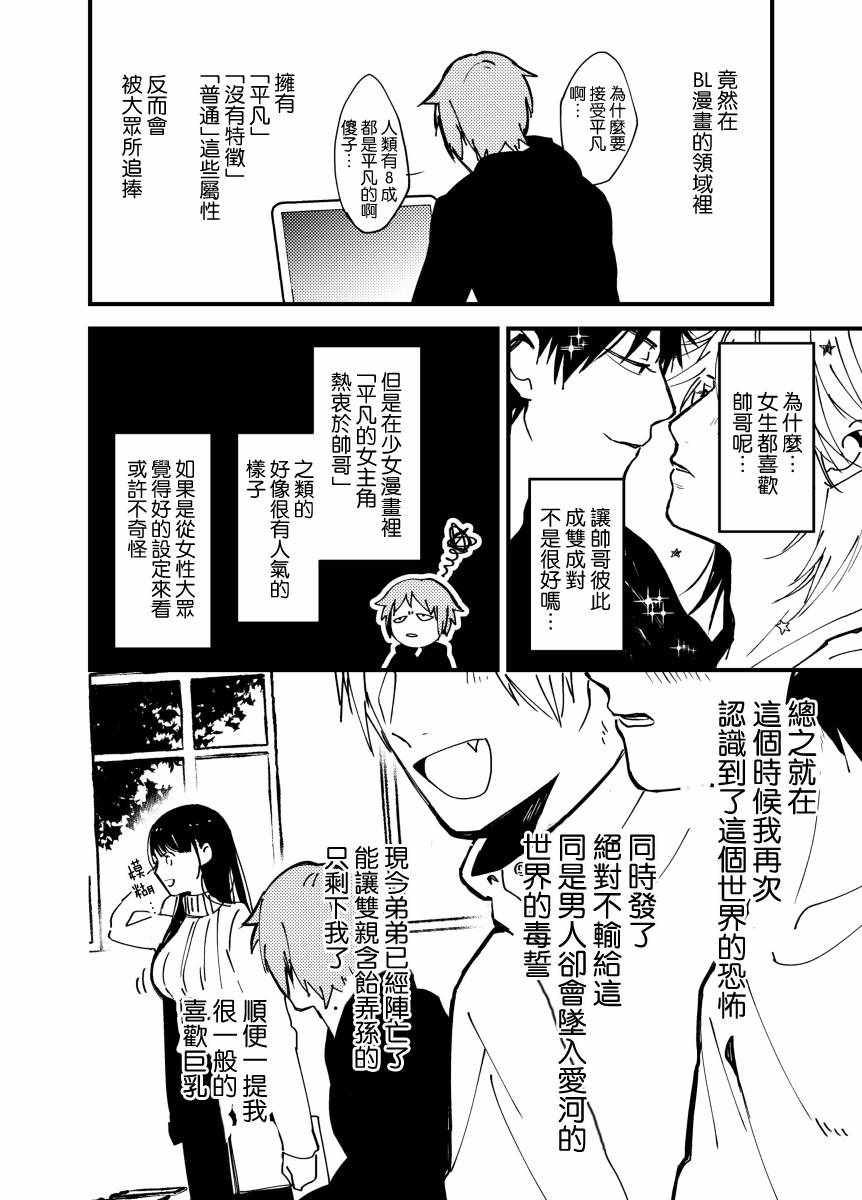 《绝对会变成BL的世界VS绝不想变成BL的男人》漫画 BL的世界 001话