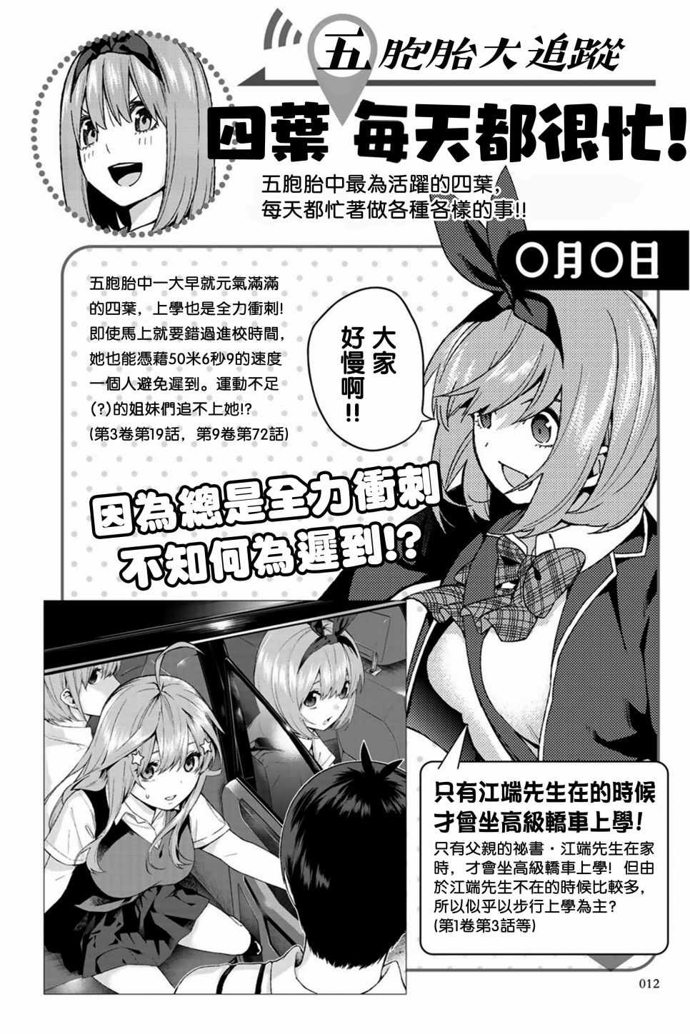 《五等分的花嫁角色书》漫画 花嫁角色书 四叶