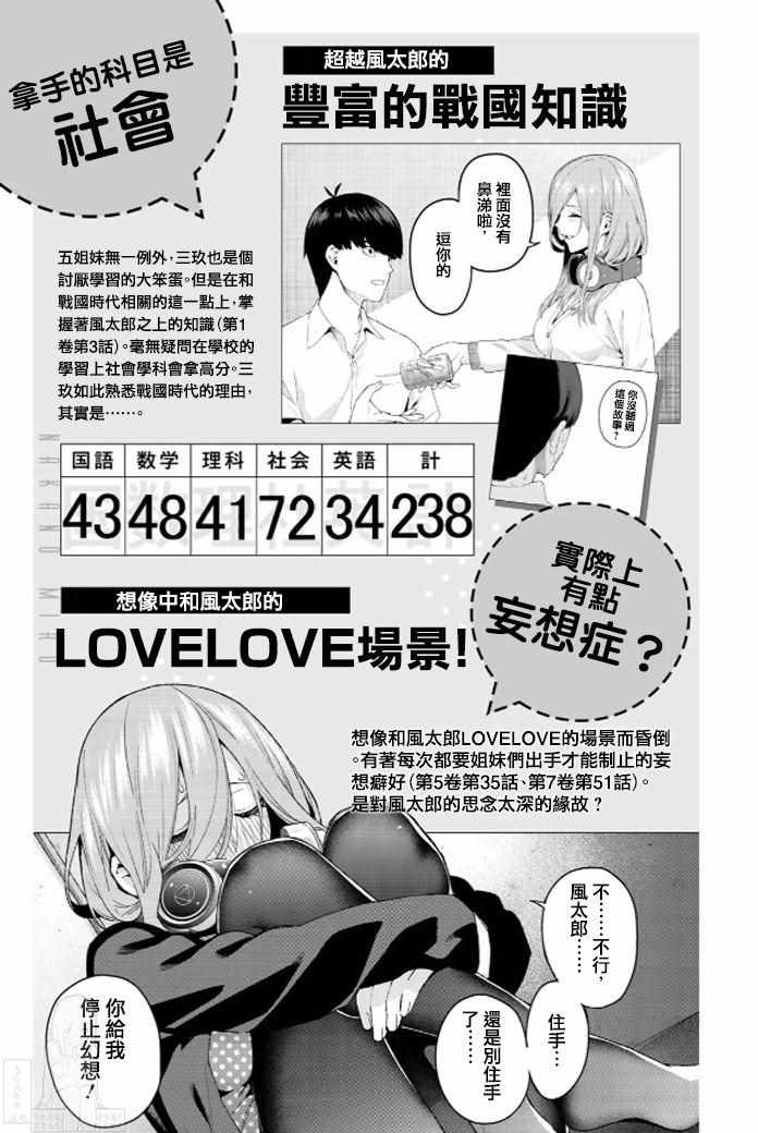 《五等分的花嫁角色书》漫画 花嫁角色书 三玖