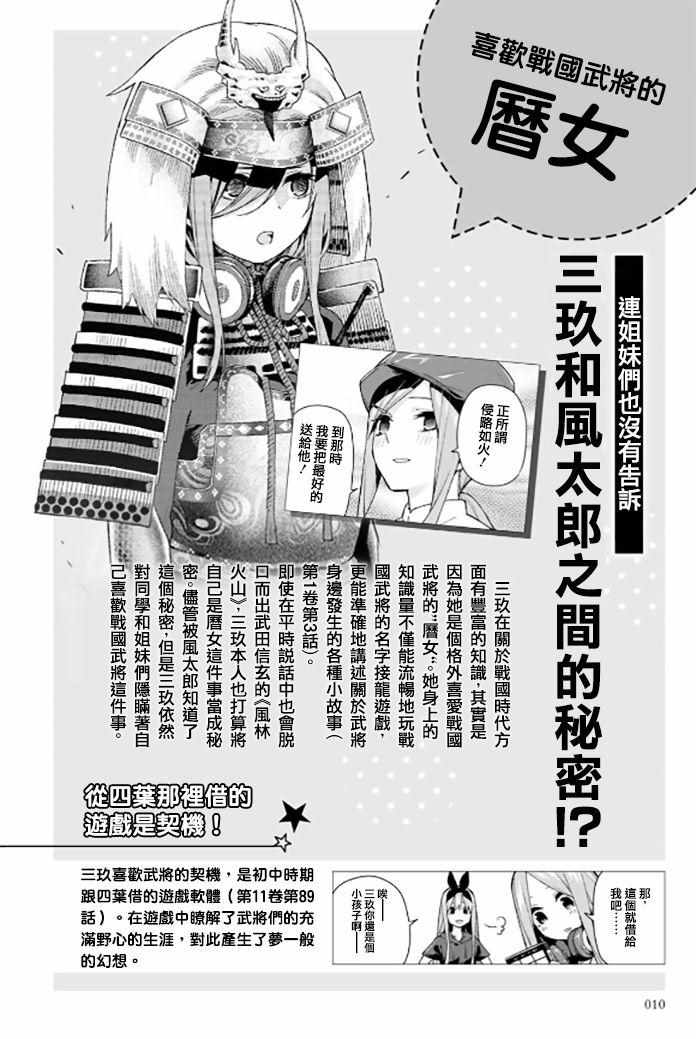 《五等分的花嫁角色书》漫画 花嫁角色书 三玖