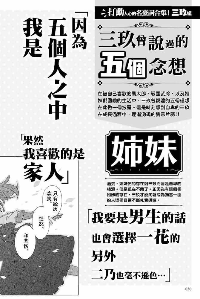 《五等分的花嫁角色书》漫画 花嫁角色书 三玖