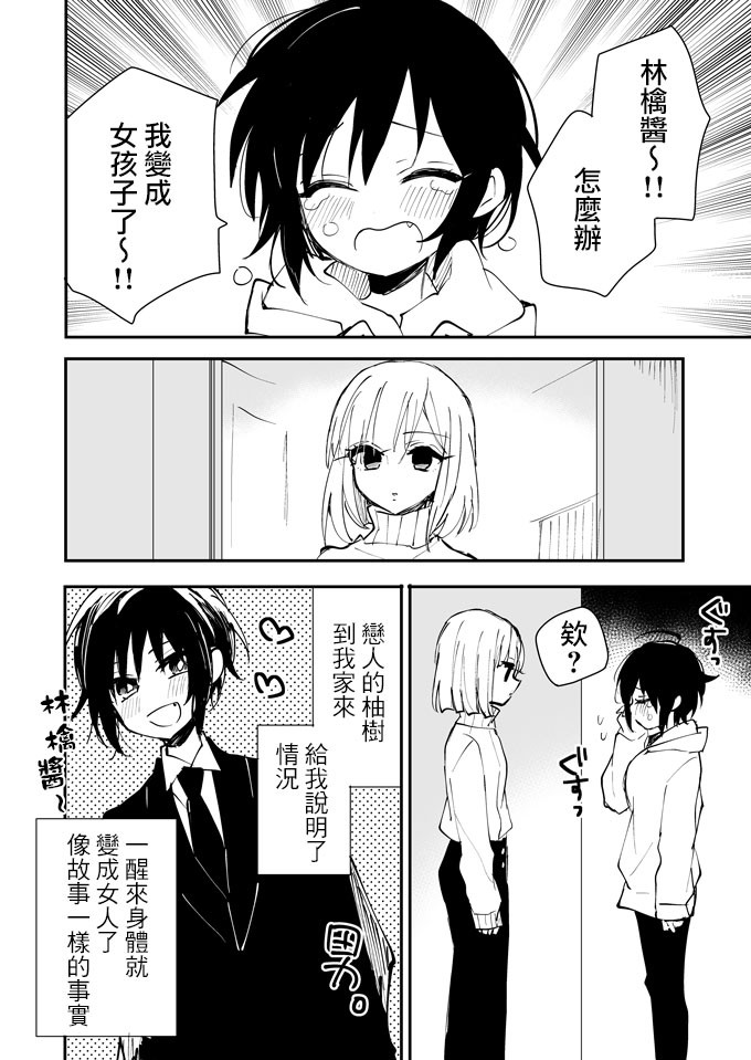 《男友成了女友的话》漫画 001集