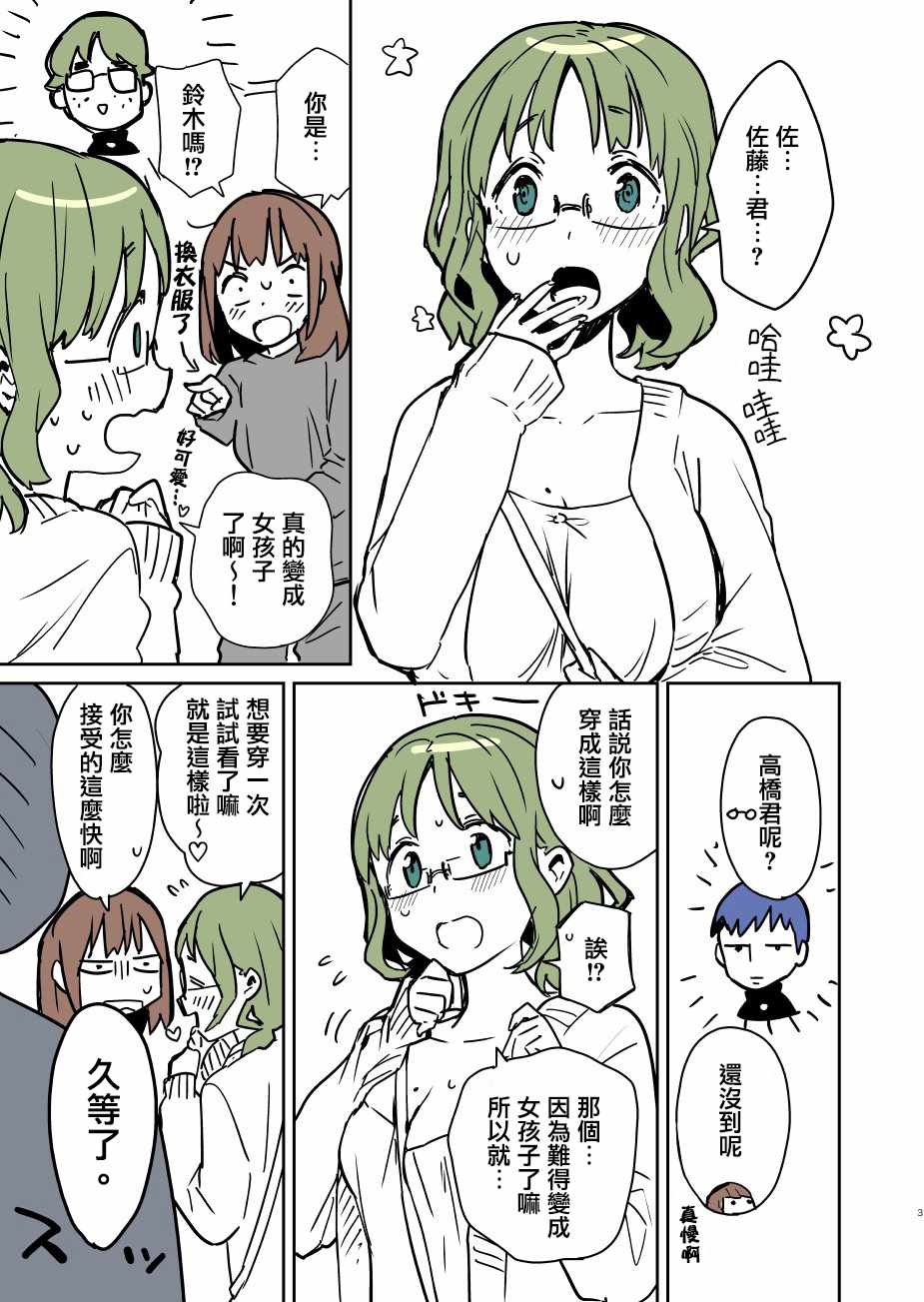 《早上起来之后变成了女孩子的男子高中生的故事》漫画 变成女孩的高中生 001集