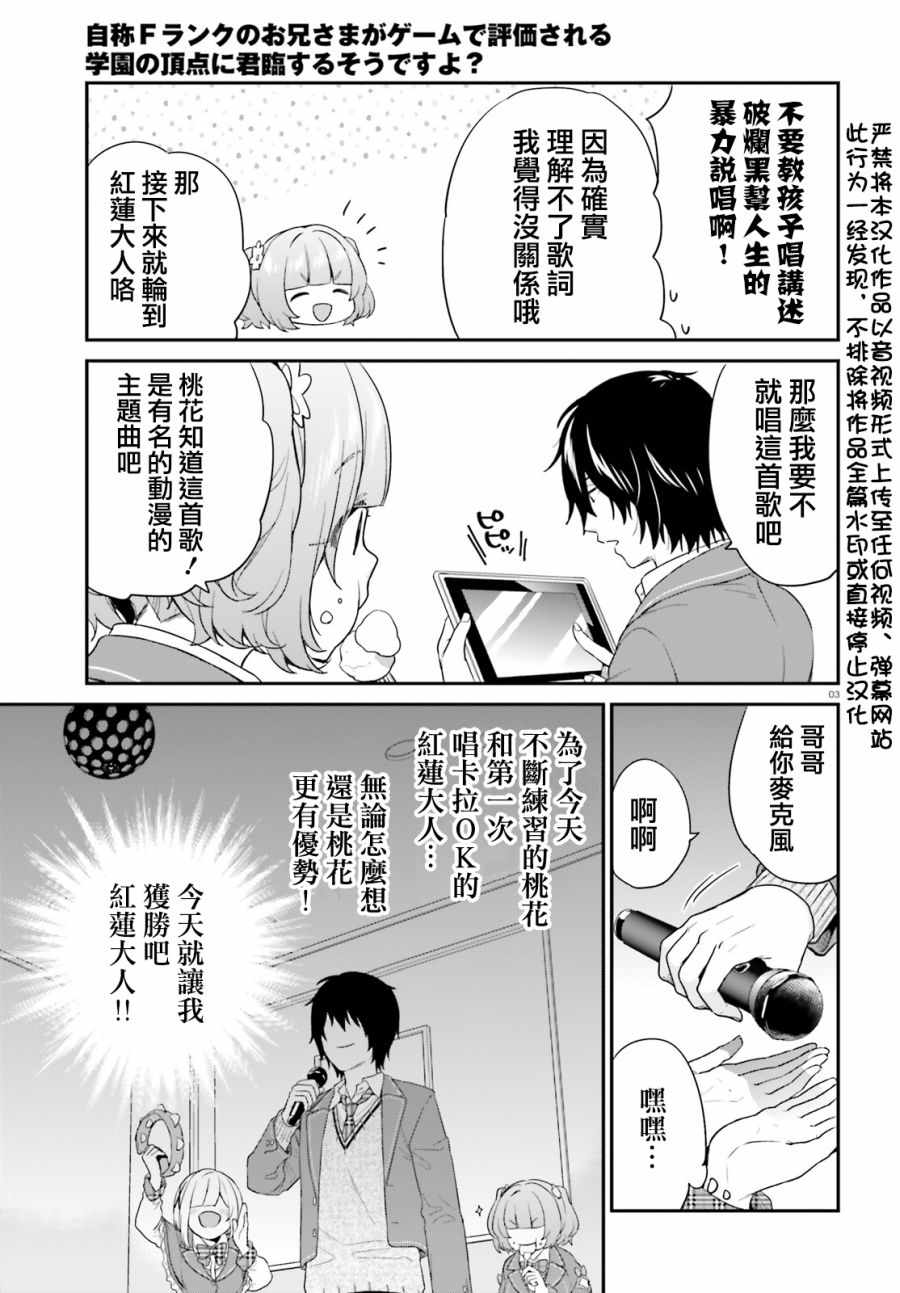 《自称F级的哥哥似乎会君临于通过游戏来评价的学院顶点？》漫画 自称F级的哥哥 14v5集