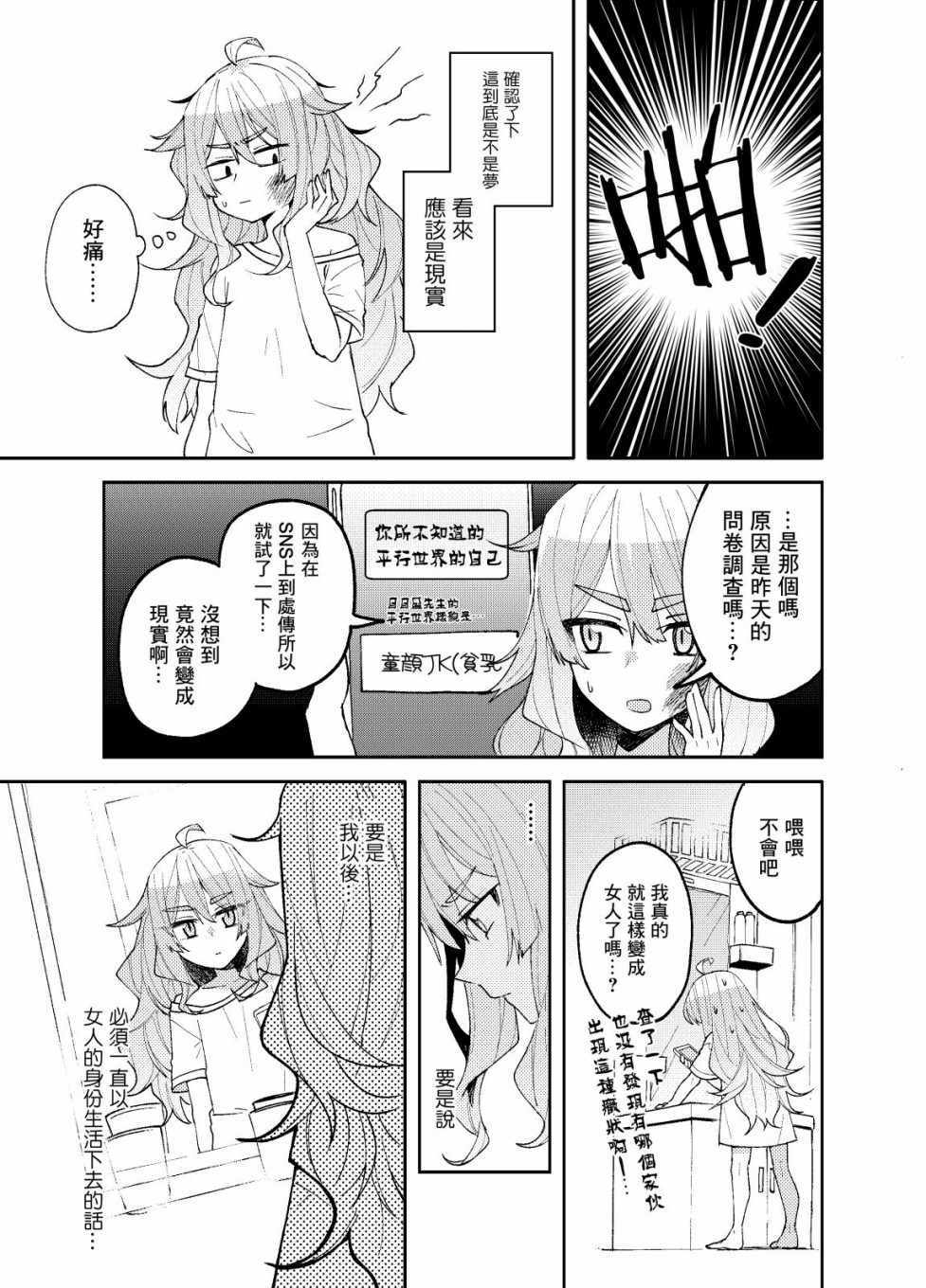 《一觉醒来就变成女孩子了》漫画 醒来变成女孩子 001集